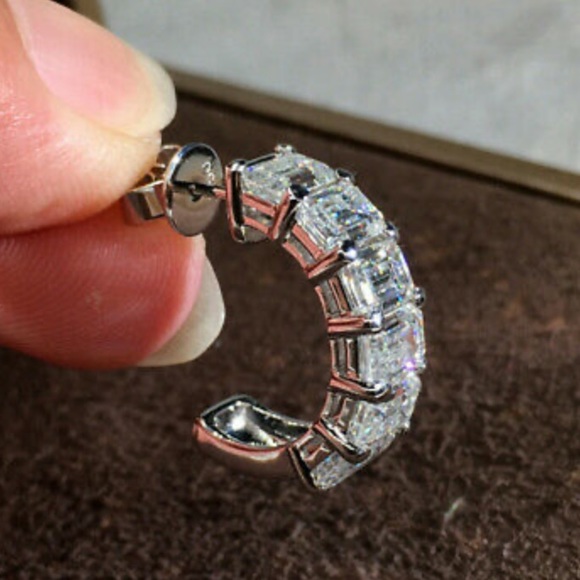 New Sterling silver diamond earrings - Picture 3 of 5